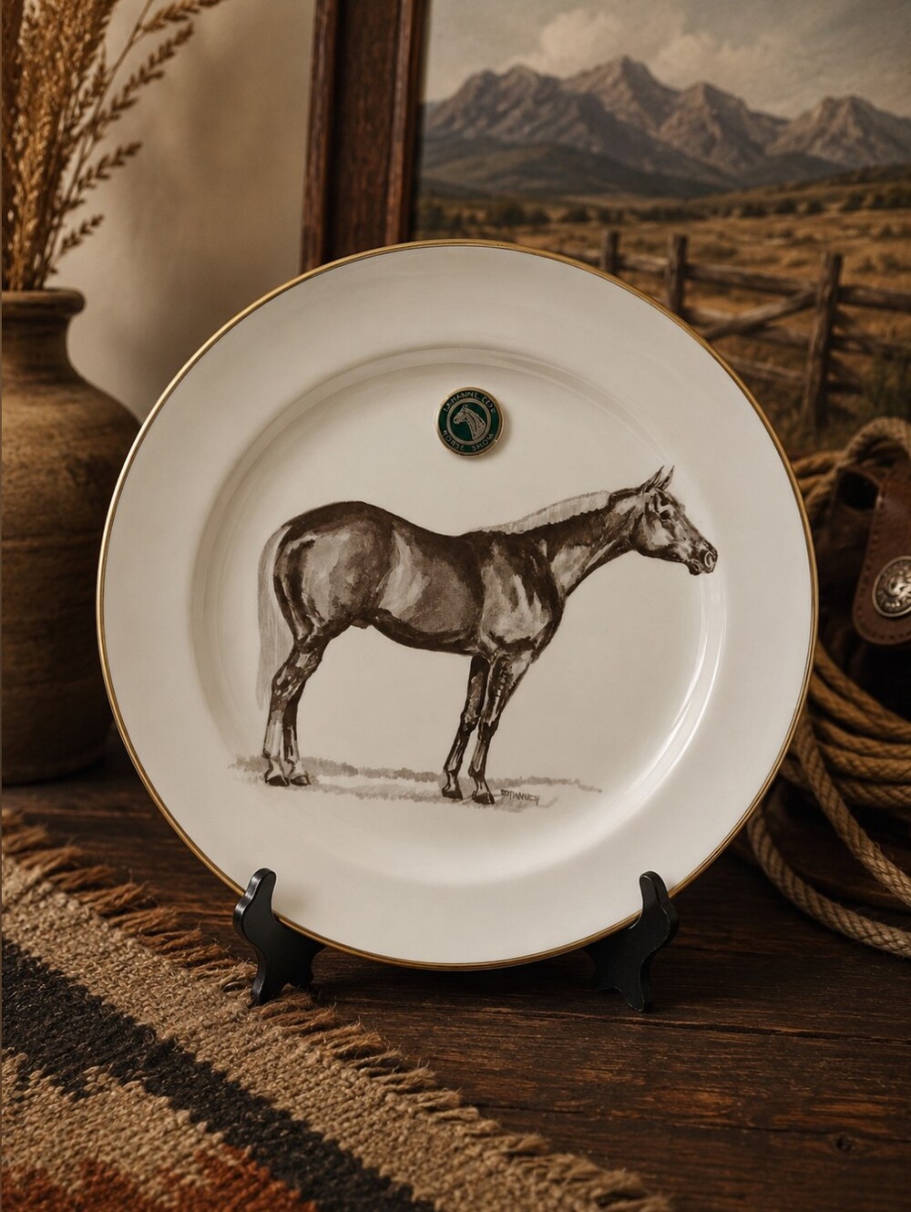 Vintage Horse Show Prize Plate • Horse Lovers • Western Décor